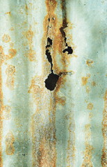 Pattern of rust on decaying zinc sheet