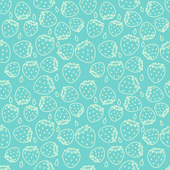 Seamless pattern design with strawberry. Vector fruit background for product design.