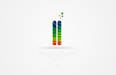 ii i i rainbow colored alphabet letter logo combination