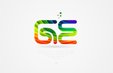 ge g e  rainbow colored alphabet letter logo combination