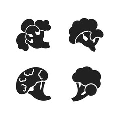 Broccoli icon set. Simple set of broccoli vector icons for web design isolated on white background
