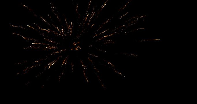 Fireworks against black sky at night 4k