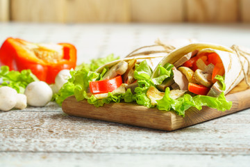 tortilla.snack. appetizer with vegetables.dinner.delicious. food