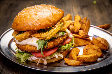 Close-up of home made burgers
