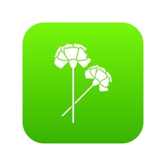 Carnation icon digital green for any design isolated on white vector illustration
