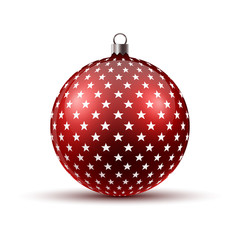 Red Christmas ball. Vector illustration