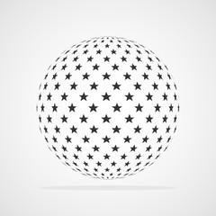 Abstract dotted sphere. Vector illustration.