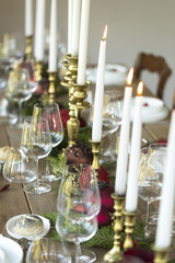 Christmas decorated table