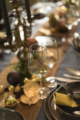 Christmas decorated table