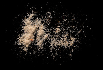 Soup seasoning on black background