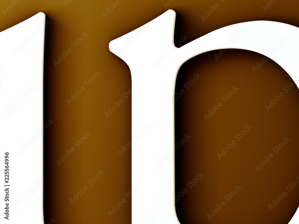 Fototapete 3d illustration of cut letters with the focus on the spaces between the letters