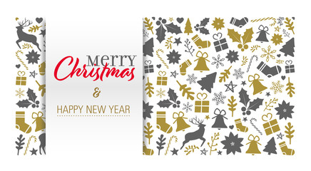 christmas card with calligraphic greeting text