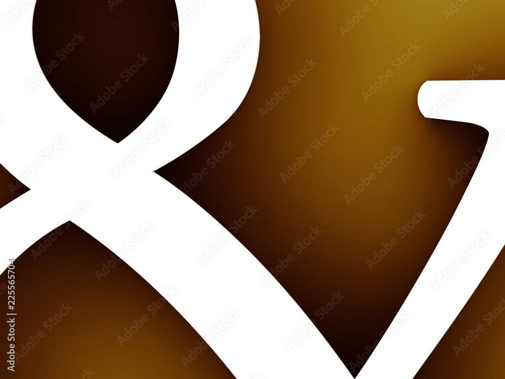 Fototapete 3d illustration of cut letters with the focus on the spaces between the letters