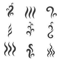 Obraz premium Steam or smoke icons. Vector flat illustration.