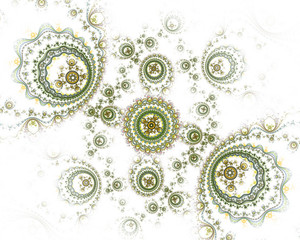 Digitally generated image. Colorful fractal, elegant, delicate flower pattern. Abstract floral fractal background for art projects.