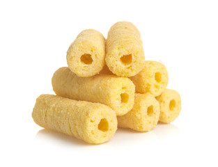 Corn sticks on a white background
