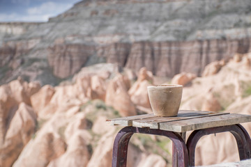 Place for rest with best view in Red Valley, Cappadocia, Turkey