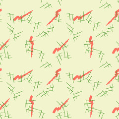 UFO military camouflage seamless pattern in yellow, red and different shades of green colors