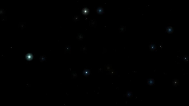 Night Sky 007: A night sky with a twinkling star field showing the Gemini Constellation (Loop).
