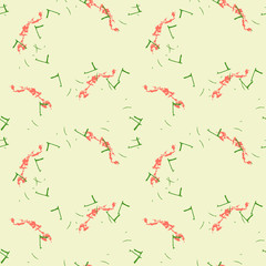 UFO military camouflage seamless pattern in yellow, red and different shades of green colors