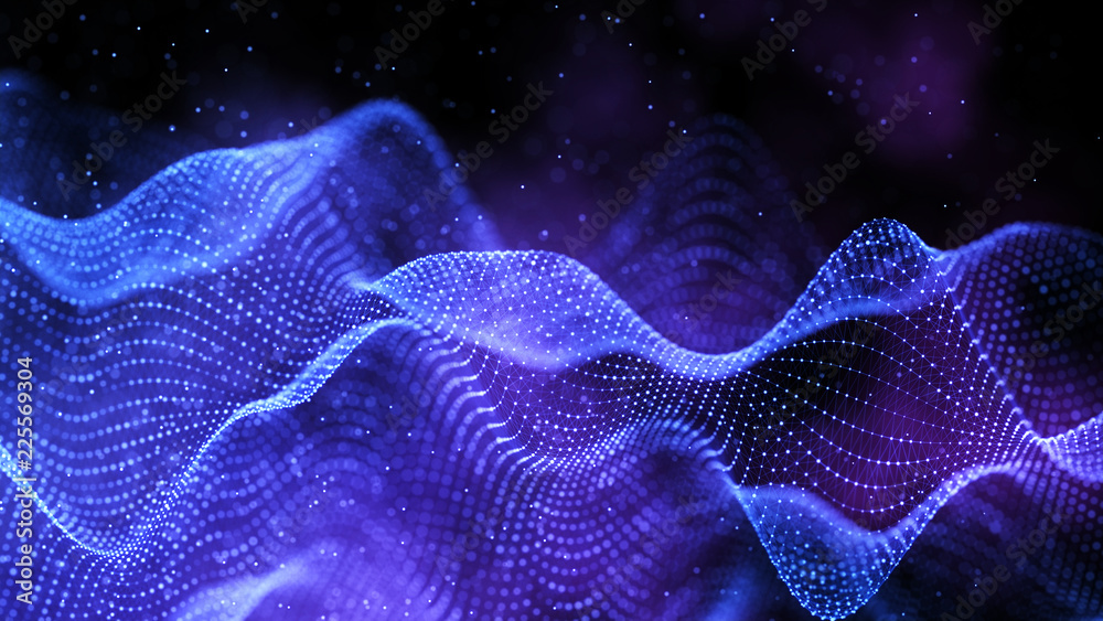Aufkleber Blockchain technology background. Abstract technology background. Network connection. Big data visualization. 4k rendering.