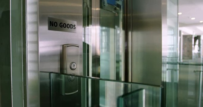 Elevator going upwards in the office 4k