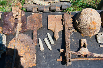 Objects found during excavations on the battlefield