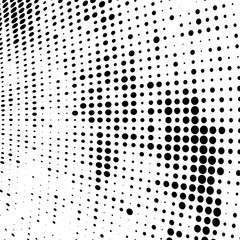 Abstract halftone wave dotted background.Vector modern optical pop art texture for posters, business cards, cover, labels mock-up, stickers layout. Futuristic twisted grunge pattern, dot, circles