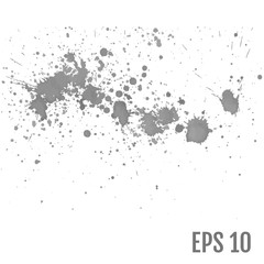 Set of gray splash on white background vector illustration. All elements are not grouped.