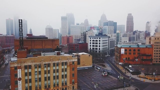 Foggy Downtown Detroit 07
