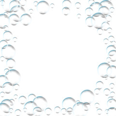 Frame for processing of transparent bubbles. Background of air bubbles