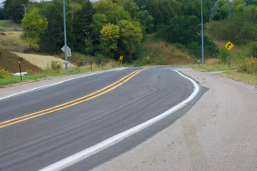 Fototapeta na wymiar Curve in The road