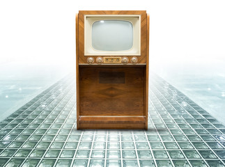 tv television programme zap zapper chaîne émission ancien poste écran rétro meuble bois