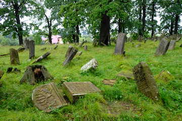 Ukraina - bardzo ciekawy cmentarz żydowski w miejscowości Bolechów