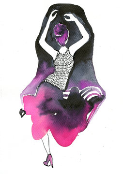 Illustration of a dancing woman