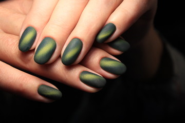 glamorous beautiful manicure on a trendy texture background