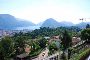 Lugano and Lake Ceresio from Porza