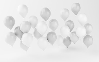 3d White Balloons birthday party decoration