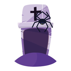 halloween gravestone with spider