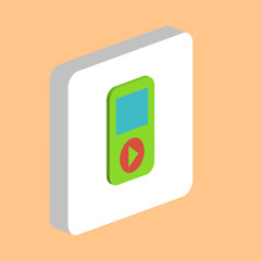 Media Player Simple vector icon. Illustration symbol design template for web mobile UI element. Perfect color isometric pictogram on 3d white square. Media Player icons for you business project