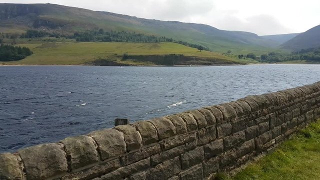 Dovestone Reservoir footage with wind surfers.