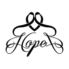 Silhouette of a ribbon. Breast cancer campaign. Vector illustration design