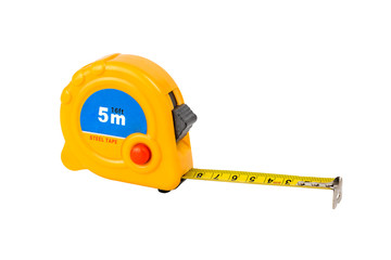 steel tape isolated on white background with clipping path