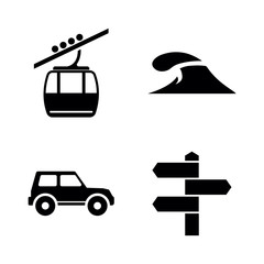 Tourism, Travel, Adventure. Simple Related Vector Icons Set for Video, Mobile Apps, Web Sites, Print Projects and Your Design. Tourism, Travel, Journey icon Black Flat Illustration on White Background