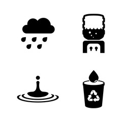 Water, Aqua. Simple Related Vector Icons Set for Video, Mobile Apps, Web Sites, Print Projects and Your Design. Water, Aqua icon Black Flat Illustration on White Background.