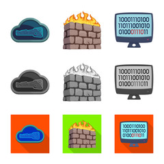 Isolated object of virus and secure sign. Set of virus and cyber stock vector illustration.