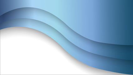 Gradient blue waves vector web background on white 
