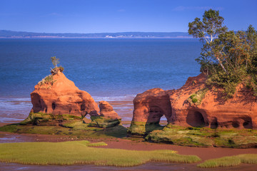 Sandstone formations in Bay of Fundy, Nova Scotia, Canada