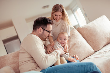 Obraz premium Happy family at home