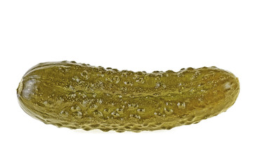 Fresh green pickles isolated over white background